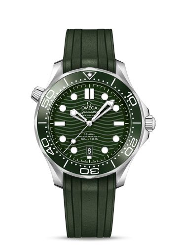 Omega Seamaster Diver 300M Master Co-Axial 42 Stainless Steel / Green / Rubber
